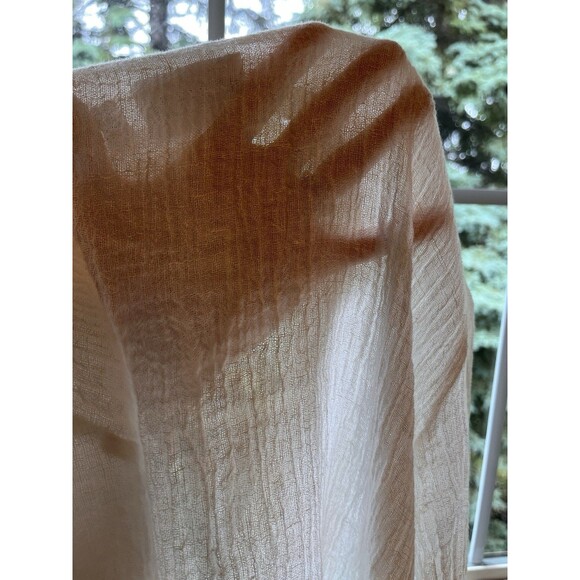 Habitat womens v-neck top size M roll-tab sleeve Textured button front white - Picture 9 of 9